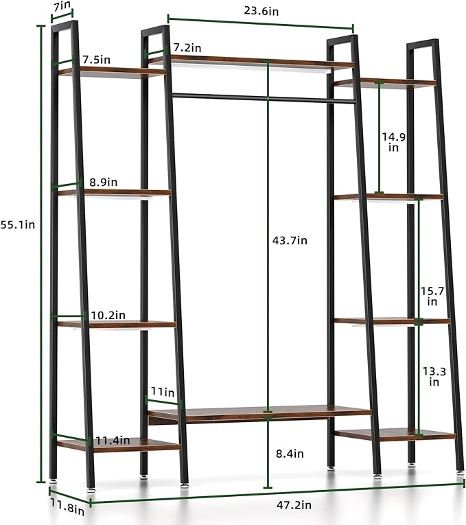 Plant Stand Indoor with Grow Lights, 6 Tiered Metal Plant Shelf, 55" Large Plant Stand for Indoor Plants Multiple, Corner Plant Holder Display Shelf, Tall Plant Rack for Living Room, Patio