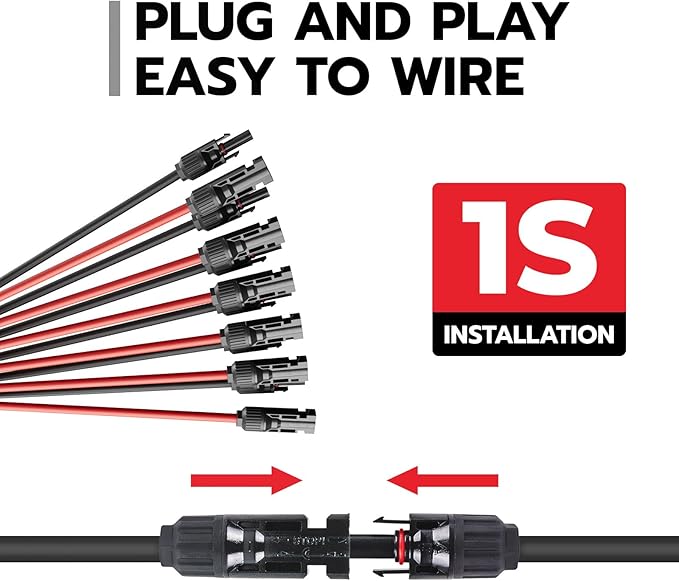1 Pair Solar Panel Connectors Y Branch 2 to 12,Solar Parallel Connectors for 2-6 Solar Panels,10AWG Solar Y Connector PV Tool Kit