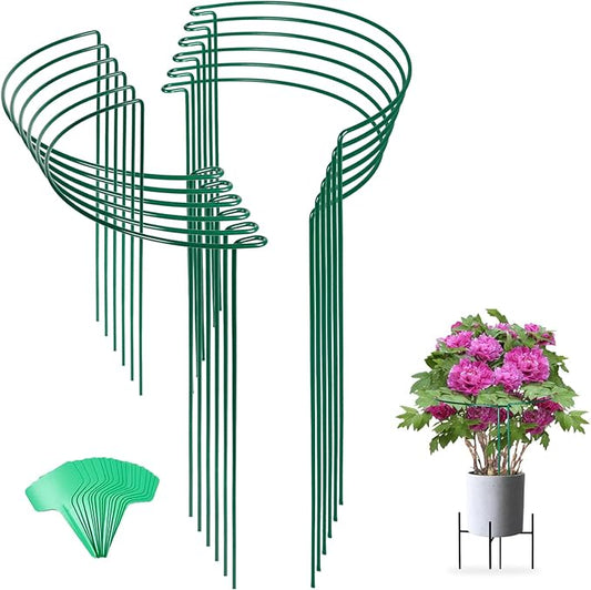 Joyhalo 12 Pack Tall Snake Plant Support Stakes for Indoor Plants 24 Inch, Peony Cages and Supports, Peony Cage with 15 Pcs Twist Ties, Monstera Plant Support for Plants Tomato, Hydrangea, Monstera