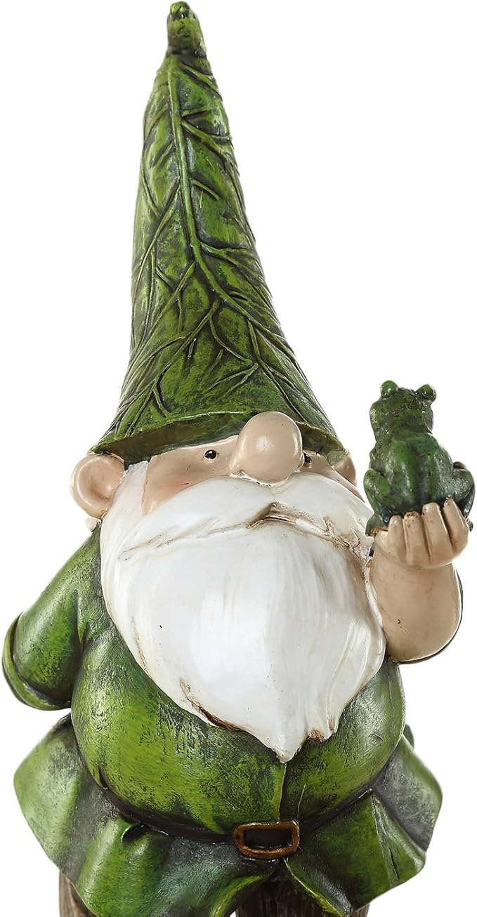 Topadorn Resin Gnome Statue - Outdoor Garden Decorative Frog Statuary