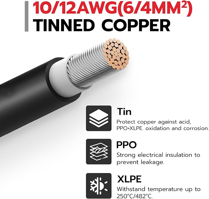 1 Pair Solar Panel Connectors Y Branch 2 to 12,Solar Parallel Connectors for 2-6 Solar Panels,10AWG Solar Y Connector PV Tool Kit
