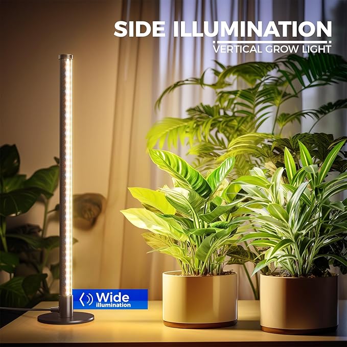 Barrina Standing Grow Light for Indoor Plants, 20W 2FT Desk LED Plant Light, Hanging and Standing, Table Top Full Spectrum Vertical Grow Lights with Stand and On/Off Switch, Ideal for Plants Growth