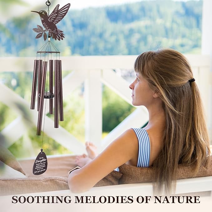 SteadStyle Daughter Gifts from Mom Dad, Daughter Gifts Wind Chime for Birthday Graduation, Wedding, Thanksgiving, Christmas, Mother's Day Large Size 37 in