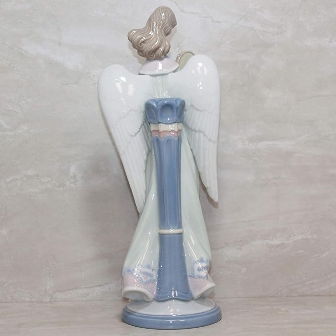 Lladro Figurine, 5950 Angel with Tambourine Candleholder