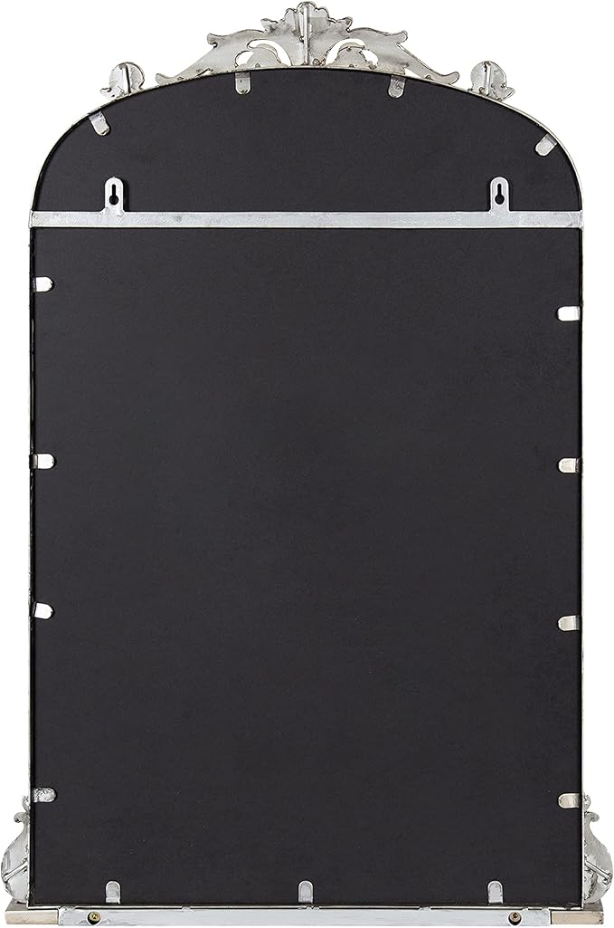 Kate and Laurel Arendahl Antique Vintage Arched Mirror with Shelf for Traditional Home Décor, 21x32, Silver