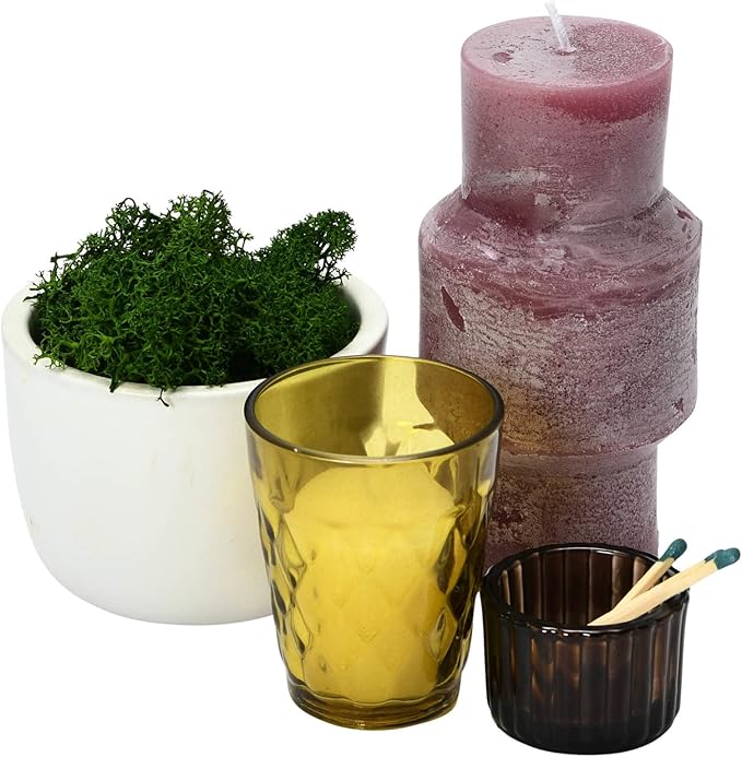 Creative Co-Op Unscented Totem Pillar, Pinot Candles, 3" L x 3" W x 6" H, Purple