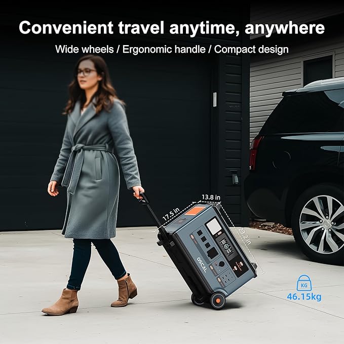 OSCAL PowerMax 6000 Solar Generator, 3600Wh/6000W Power Station with 200W Solar Panels, 120V/240V Split Phase Voltage AC Outlets (9000W Peak), 2400W Solar Charging,Emergency for Home,Battery Backup