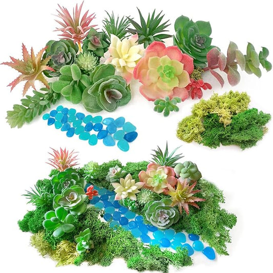 Artificial Succulent Plants, Small Plastic Succulents, Faux Succulents, Suculentas for DIY Garden Decor Succulent Dollhouse Craft Model Miniature Dioramas Miniature Garden Buildings