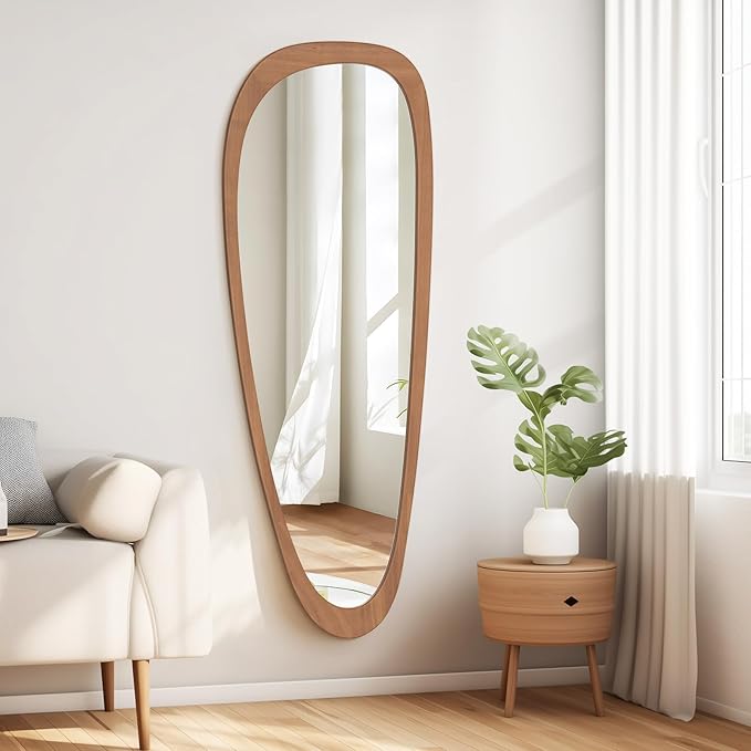 WallBeyond Asymmetrical Mirror, Irregular Mirror Full Length, Boho Wall Mirrors Decorative for Bedroom Living Room Entryway Hall, Mid Century Modern Decor 60" H x 22" W