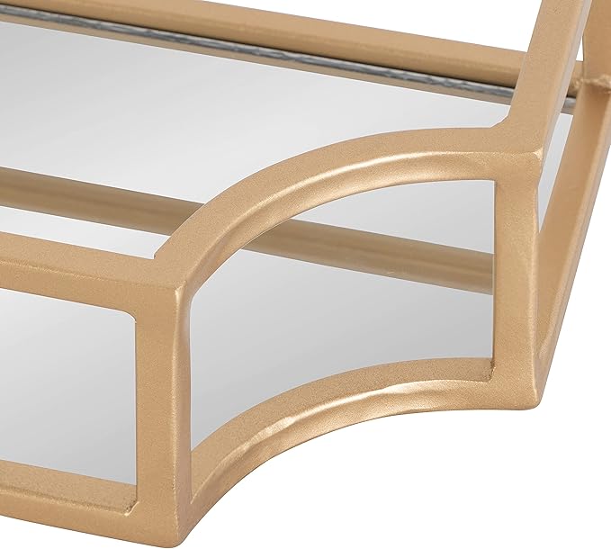 Kate and Laurel Ciel Modern Glam Metal Wall Shelf Set, Set of 2, Gold, Elegant Wall Decor and Storage