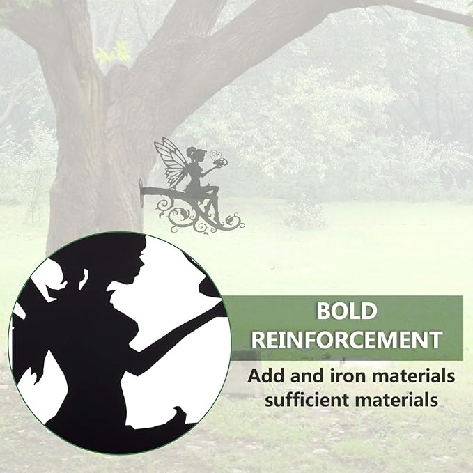 DOITOOL Decorative Hanging Plant Bracket, Fairy Hook Iron Bracket Outdoor Plant Hanger for Hanging Flower Pots Bird Feeder Lantern and Wind Chimes