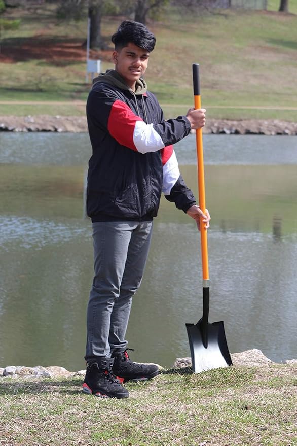 Ashman Heavy-Duty Transfer Shovel (6 Pack) with 47-Inch long Durable Handle and Blade- Ideal for Construction, Landscaping, Gardening, and Snow Removal- Durable, Rust-Resistant, and Multipurpose Scoop