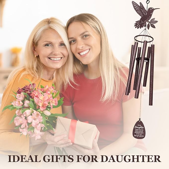 SteadStyle Daughter Gifts from Mom Dad, Daughter Gifts Wind Chime for Birthday Graduation, Wedding, Thanksgiving, Christmas, Mother's Day Large Size 37 in