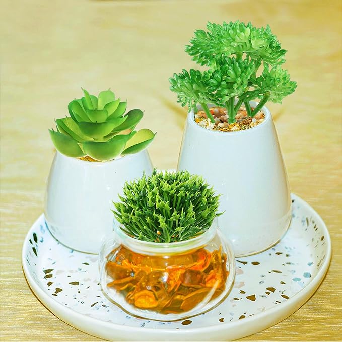 Succulents Plants Artificial, 14pcs Green Succulents Plant, Mini Fake Succulents for DIY Crafting Home Garden Office Party
