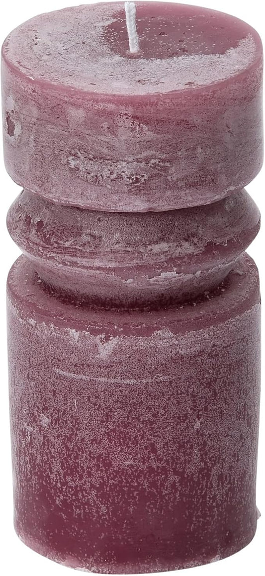 Creative Co-Op Unscented Totem Pillar, Pinot Candles, 3" L x 3" W x 6" H, Purple