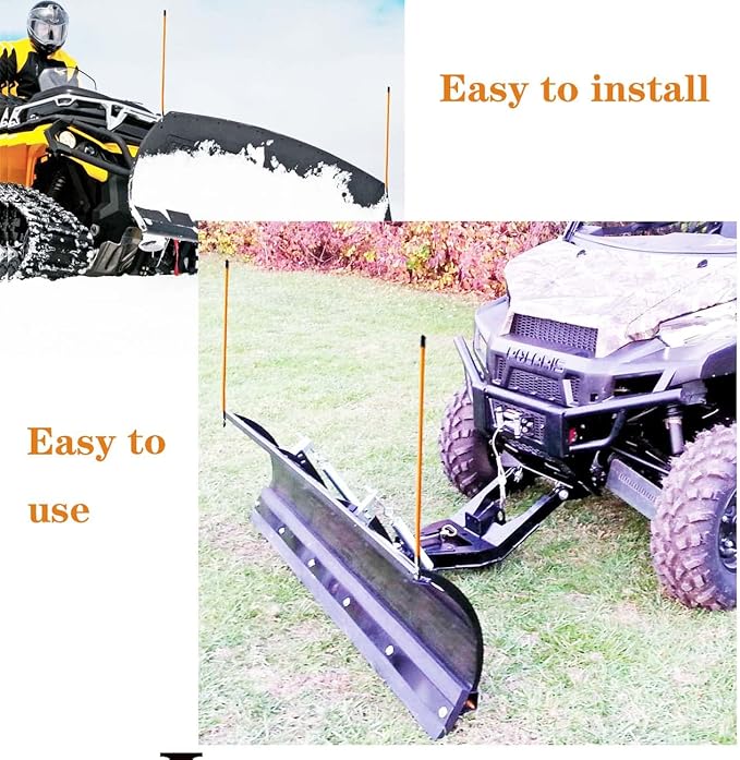 Orange 24" Snow Plow Markers Blade Guides 304 Stainless Steel Joint Never Break, Fit for Blizzard Boss SNO-Way Western Snowplows & Many More Pickup Truck SUV UTV ATV