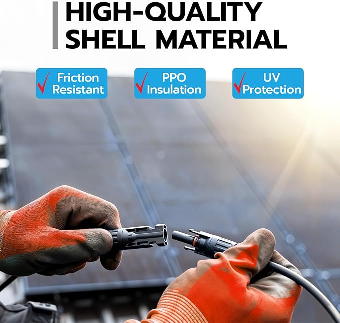 1 Pair Solar Connectors Y Branch 2 to 6,30A 1000VDC Solar Parallel Connectors for 2-3 Solar Panels,10AWG Adapter Solar Panel Connectors