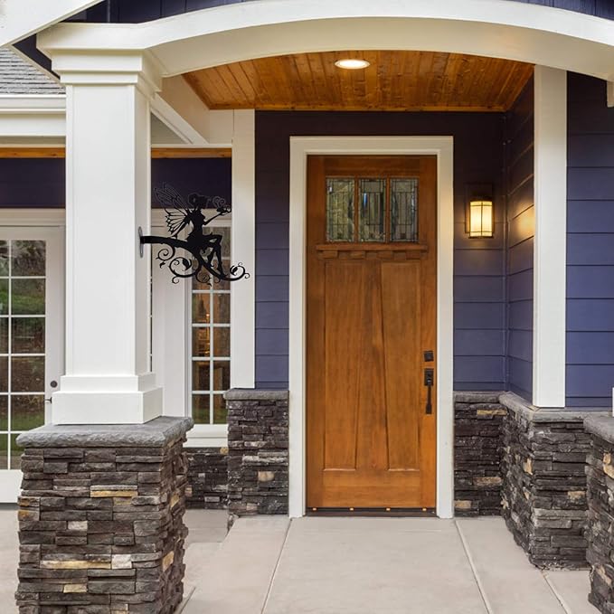 DOITOOL Decorative Hanging Plant Bracket, Fairy Hook Iron Bracket Outdoor Plant Hanger for Hanging Flower Pots Bird Feeder Lantern and Wind Chimes