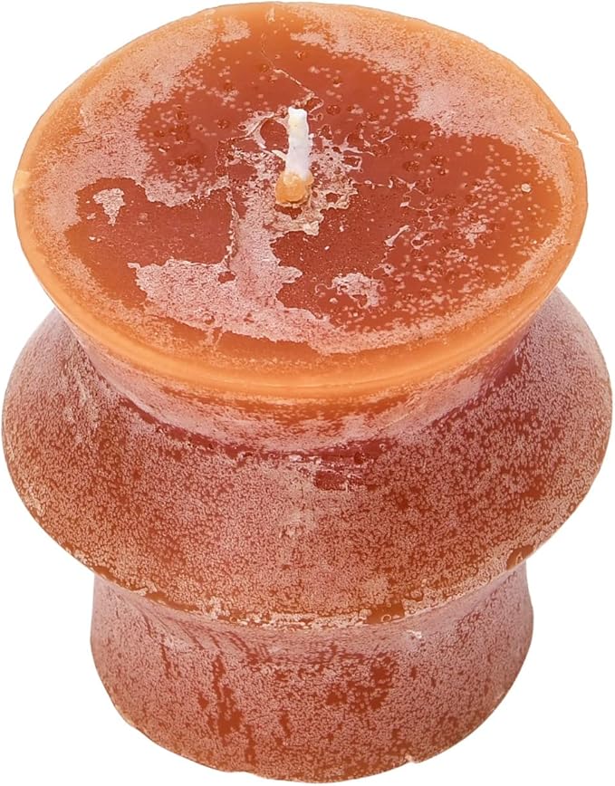 Creative Co-Op Unscented Totem Pillar, Spice Candles, 3" L x 3" W x 3" H, Orange