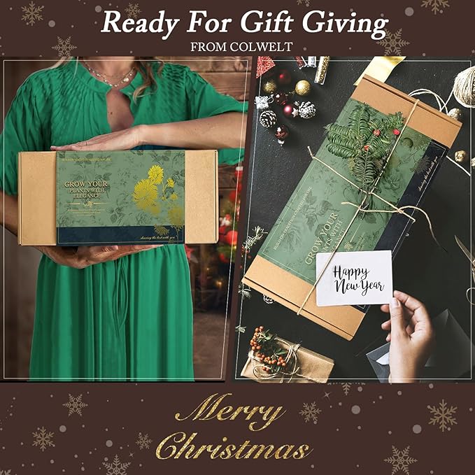 Colwelt Garden Tools Set, 8 Piece, Heavy Duty Gardening Tools with Wooden Handle, Including Garden Tote, Kneeling Pad, Gloves, Pruner, Trowel, Tulip Trowel, Cultivator - Gardening Gifts for Women Men