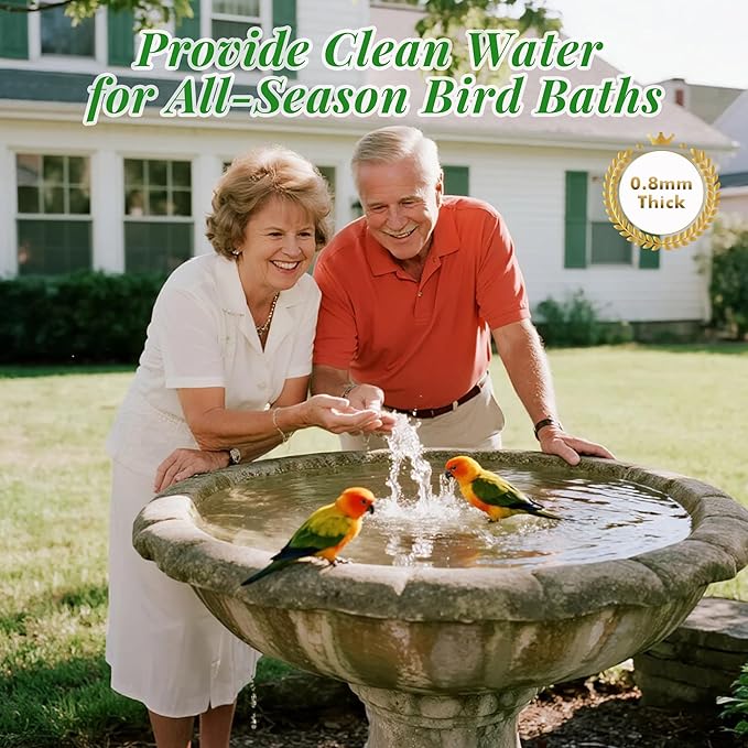 0.8mm Reinforced 99.99% Pure Copper Bird Bath Disk - Triple-Point Support Design for Physical Safe Water Maintenance, Universal Fit All-Season Outdoor Birdbaths Bowls, 4Pcs