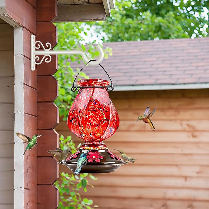BOLITE Plant Hangers, 6 Inch Hanging Plant Brackets Outdoor or Indoor, Wall Hooks for Hanging Hummingbird Feeders, Bird Feeders, Planters, Lanterns, Wind Chimes, String Lights, 2 Pack, Retro White