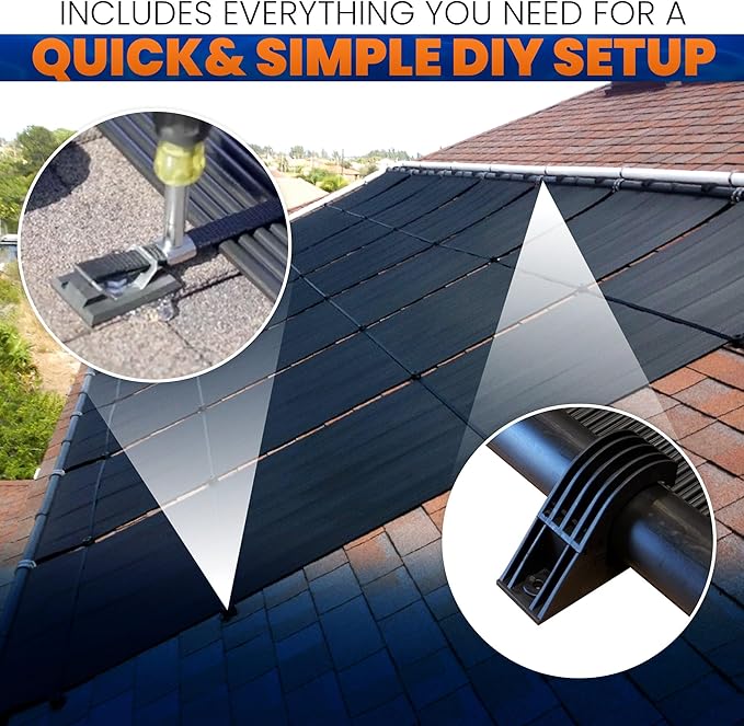 Highest Performing Design - DIY Solar Pool Heater Kit - 15-20 Year Life Expectancy (10-4x12 / 1.5" I.D. Header)