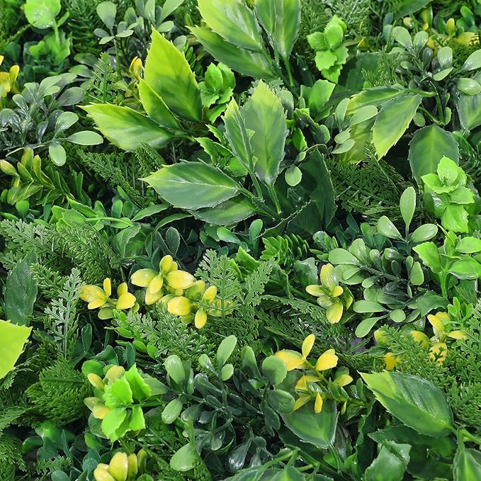 Boshen Artifical Grass Wall Backdrop 6PCS 10"x10" Boxwood Panels Grass Boxwood Hedge Wall Panels Greenery UV Protected Artificial Grass Wall Decor for Party Wedding Backyard Indoor Outdoor