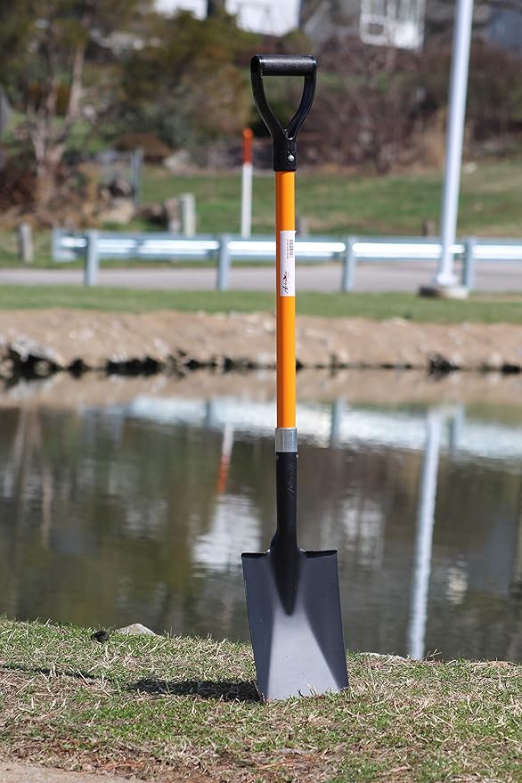 Ashman Spade Shovel (2 Pack) – 41 Inches Long D Handle Grip – The Single Shovel Weighs 2.2 Pounds and has a Durable Handle – Premium Quality Multipurpose Orange Spade Shovel with Strong Build.
