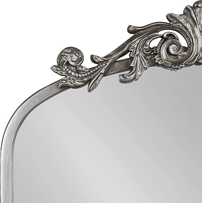 Kate and Laurel Arendahl Antique Vintage Arched Mirror with Shelf for Traditional Home Décor, 21x32, Silver