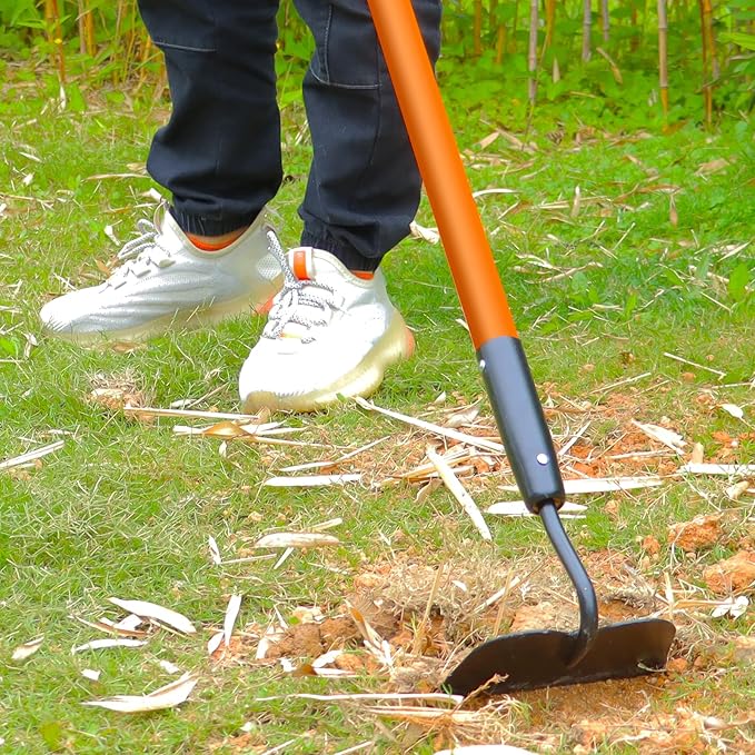 VNIMTI Garden Hoe Tool, Heavy Duty Hoe Garden Tool, Garden Hoe for Weeding with Long Fiberglass Handle, 58 Inches