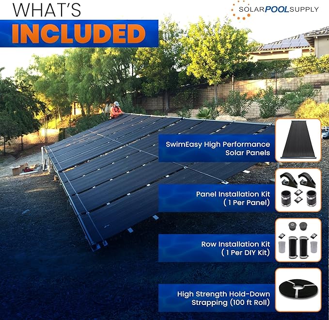 Highest Performing Design - DIY Solar Pool Heater Kit - 15-20 Year Life Expectancy (4-4x8 / 2" I.D. Header)