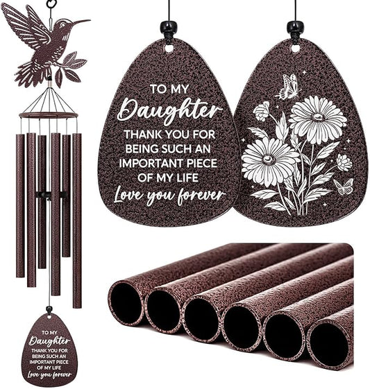 SteadStyle Daughter Gifts from Mom Dad, Daughter Gifts Wind Chime for Birthday Graduation, Wedding, Thanksgiving, Christmas, Mother's Day Large Size 37 in