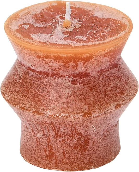 Creative Co-Op Unscented Totem Pillar, Spice Candles, 3" L x 3" W x 3" H, Orange