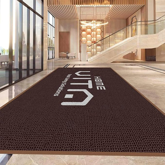 Custom Personalized Commercial Rug with Any Logo Entryway Welcome Door Floor Mats Entrance Carpet for Business Home Indoor/Outdoor Non-Slip Washable Durable Wear Resistance