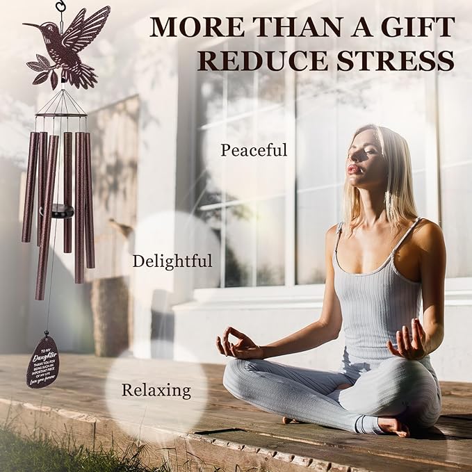 SteadStyle Daughter Gifts from Mom Dad, Daughter Gifts Wind Chime for Birthday Graduation, Wedding, Thanksgiving, Christmas, Mother's Day Large Size 37 in