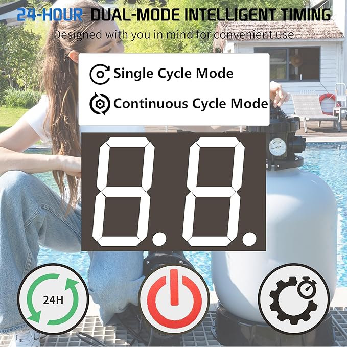 FOTING 16" Sand Filter 1 HP 4500GPH Pump for Above Ground Pool with Timer Up to 18000GAL, 6-Way Valve, Enhanced Circulation for Crystal-Clear Pool