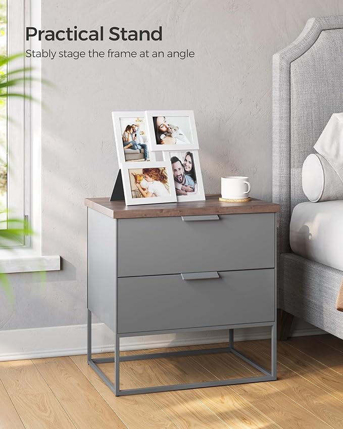 SONGMICS 4x6 Collage Picture Frames, Family Photo Collage Frame Set of 4 for Wall Decor, Glass Front, Wall Hanging or Tabletop, Cloud White URPF25WTV1