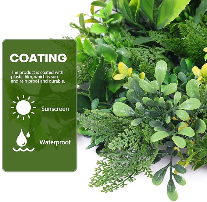 Boshen Artifical Grass Wall Backdrop 12PCS 10"x10" Boxwood Panels Grass Boxwood Hedge Wall Greenery UV Protected Artificial Grass Wall Decor for Party Wedding Backyard Indoor Outdoor