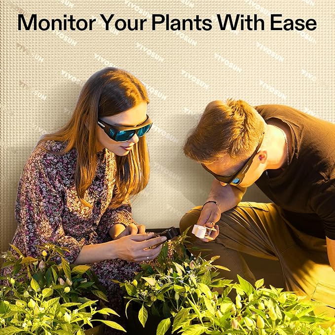 VIVOSUN Indoor Hydroponics Anti UVA and UVB Grow Room Glasses Goggles with Glasses Case, Blue