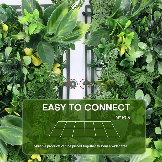 Boshen Artifical Grass Wall Backdrop 6PCS 20"x20" Boxwood Panels Grass Boxwood Hedge Wall Greenery UV Protected Artificial Grass Wall Decor for Party Wedding Backyard Indoor Outdoor