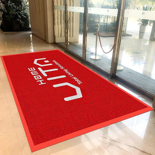 Custom Personalized Commercial Doormat with Any Logo Entryway Floor Mat Welcome Area Rug for Business Indoor/Outdoor Non-Slip Entrance Carpet Durable Wear Resistance