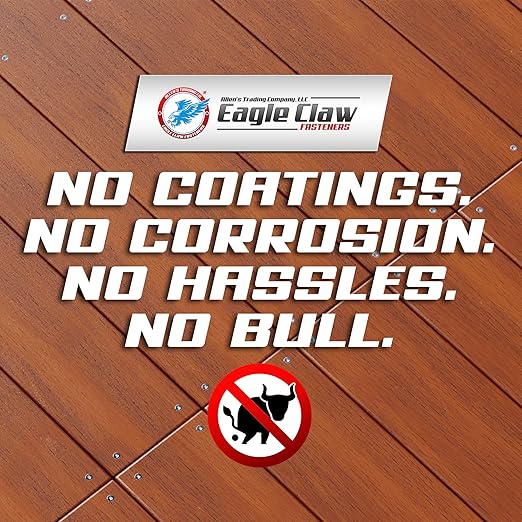 #10 x 3 Inch 316 Stainless Steel Screws Marine Grade (100 Pack, T25 Star) | Stainless Steel Wood Screws w/Driver Bit by Eagle Claw Fasteners | High Corrosion Resistance for Coastal Construction