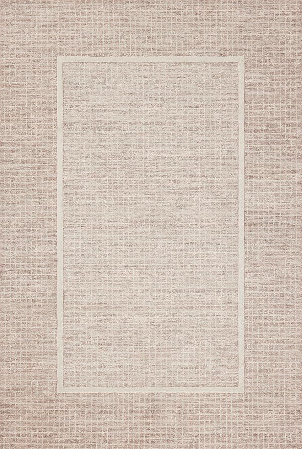 Loloi Chris Loves Julia Briggs Collection, Blush & Ivory, 8'-6" x 11'-6" Area Rug – Minimal Gritted Design Area Rugs for Living Room Bedroom Entryway & Hallway No Shed High Traffic Home Decor Rug