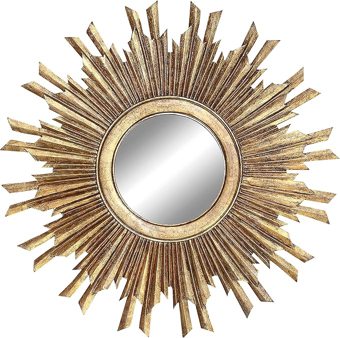 Creative Co-Op Gold Sunburst Mirror