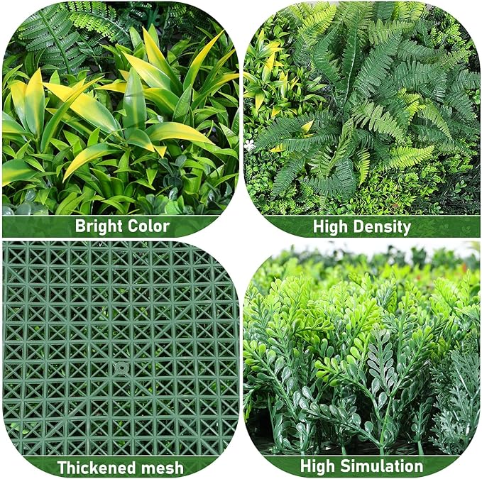 Artificial Grass Wall Panels, 3 Pack 40“x40” Boxwood Hedge UV Protected Greenery Privacy Grass Wall Decor Indoor Outdoor Wedding Garden Decor