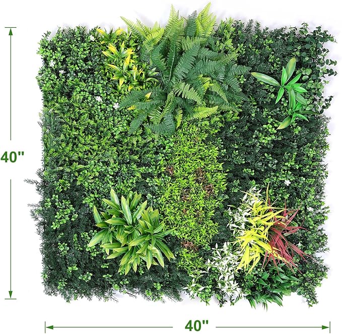 Artificial Grass Wall Panels, 3 Pack 40“x40” Boxwood Hedge UV Protected Greenery Privacy Grass Wall Decor Indoor Outdoor Wedding Garden Decor