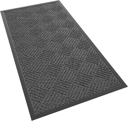 Front Door Mat, 4' x 2' Heavy Duty Indoor Outdoor Doormat, Non-Slip Backing Welcome Mats for Entryway, Low Profile, Commercial Door Mats
