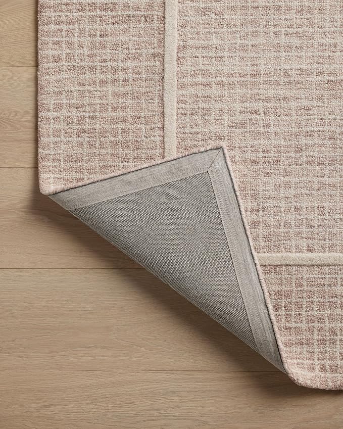 Loloi Chris Loves Julia Briggs Collection, Blush & Ivory, 9'-3" x 13' Area Rug – Minimal Gritted Design Area Rugs for Living Room Bedroom Entryway & Hallway No Shed High Traffic Home Decor Rug