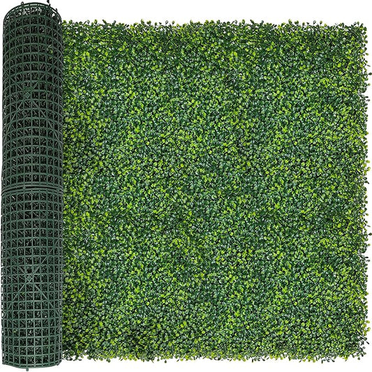 Artificial Boxwood Roll Panels:40 X 120 in(33.5 sqft) UV-Anti Artificial Ivy Privacy Fence Wall Screen for Indoor Outdoor Green Grass Wall Decor & Ivy Fence Covering Privacy